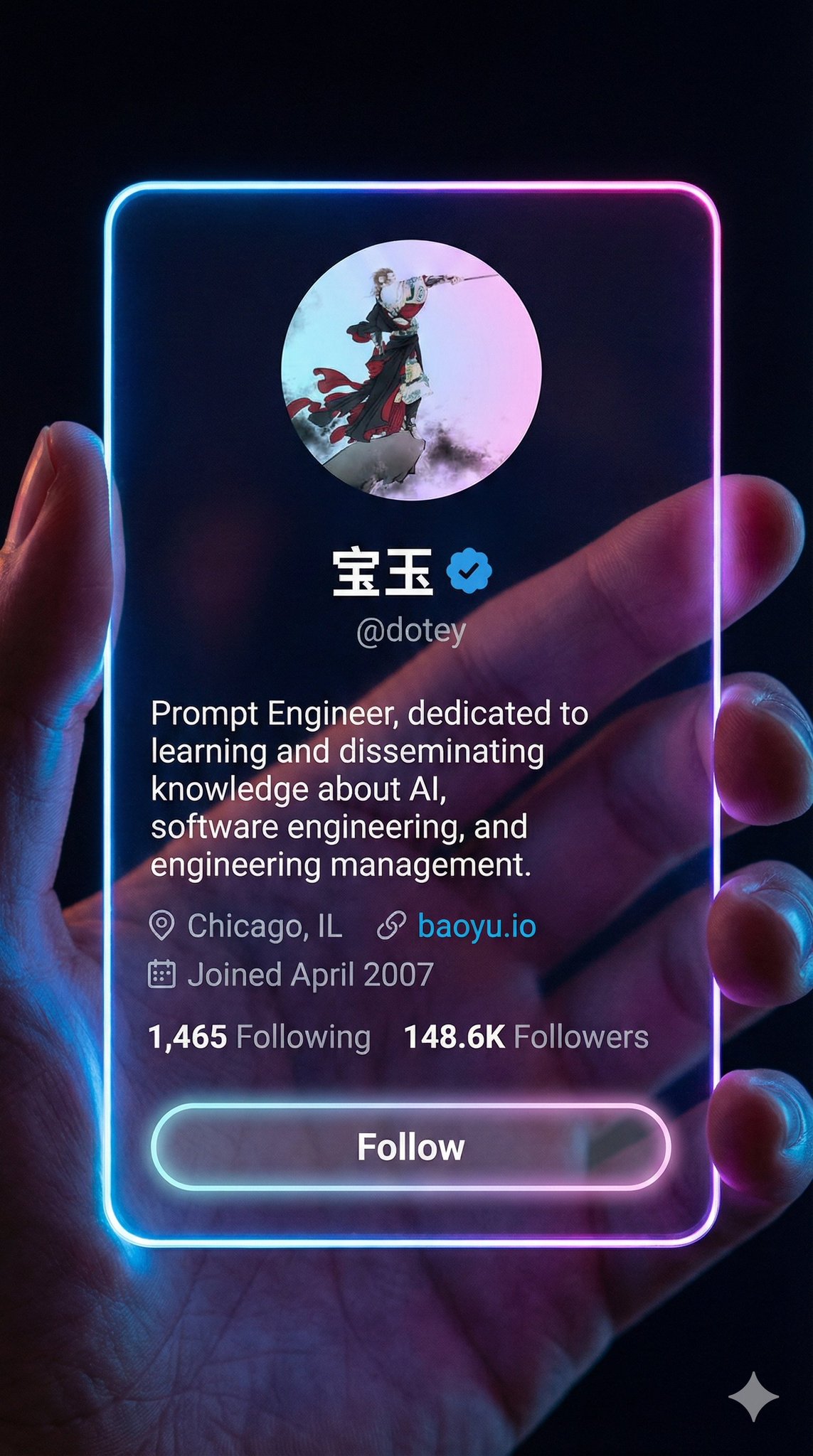 Cyberpunk Social Profile Card Design