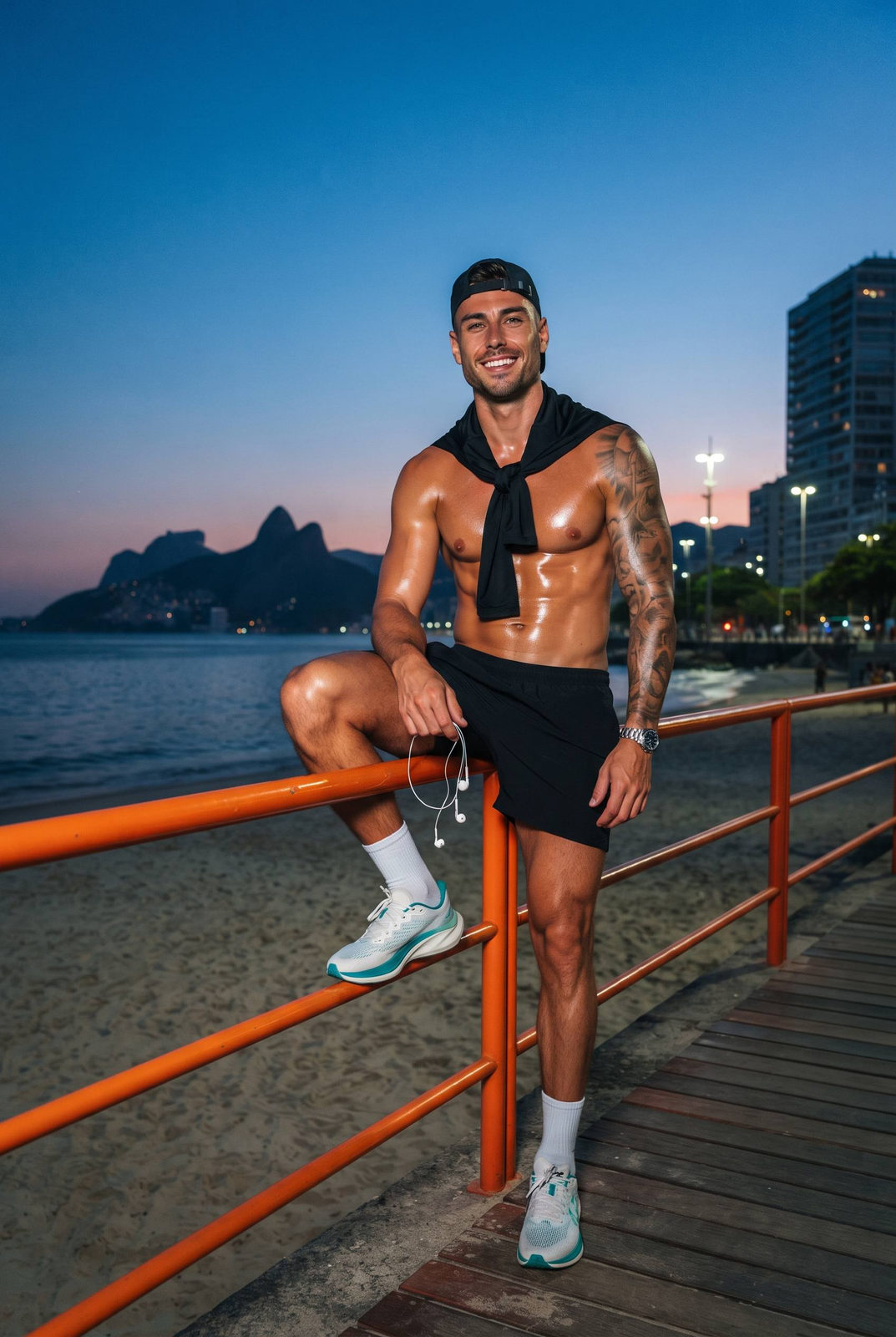 Dusk Beachfront Athlete Portrait