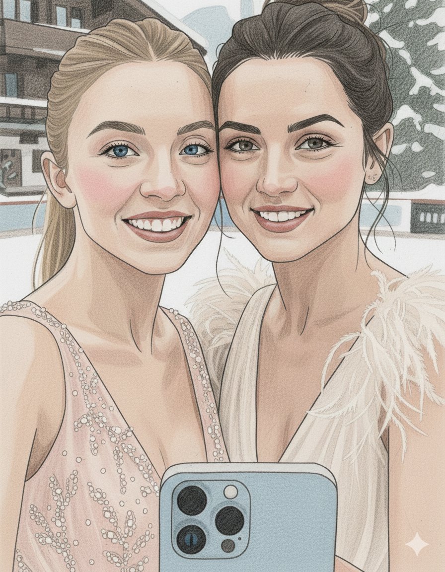 Celebrity Winter Pencil Portrait