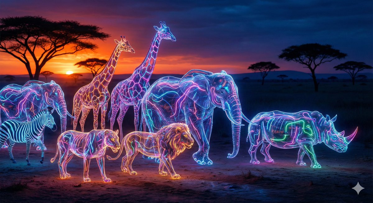 Neon Glass Savannah Dreams