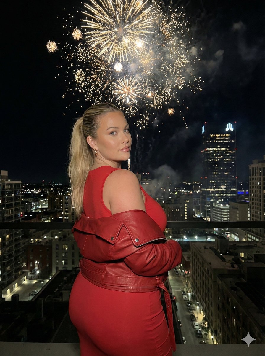 Stylish Night with Fireworks