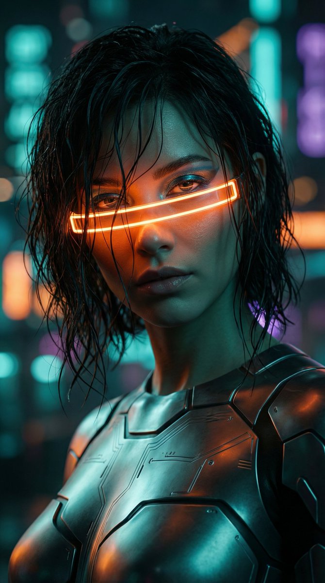 Cyberpunk Neon Editorial Portrait