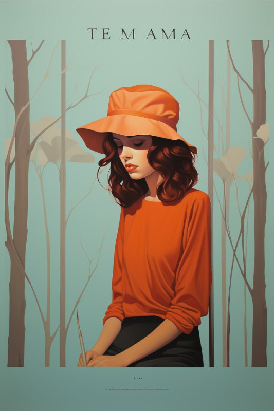 Pastel Shaded Woman in Lilac on Yellow Minimalism