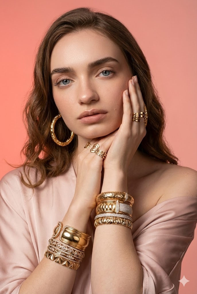 Luxury Gold Diamond Fashion Portrait