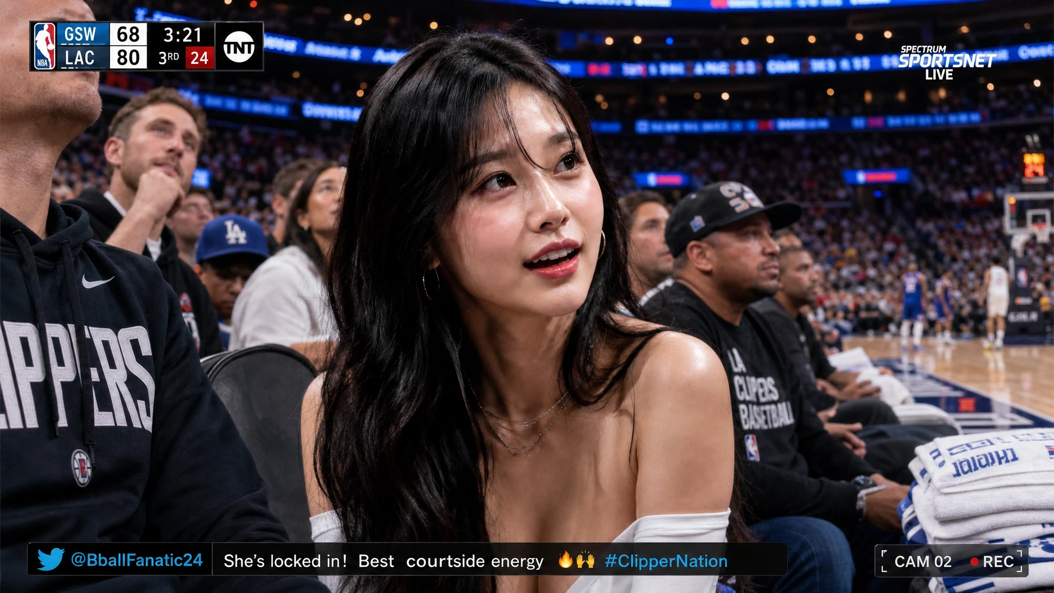 sports broadcast screenshot-style photo of nba