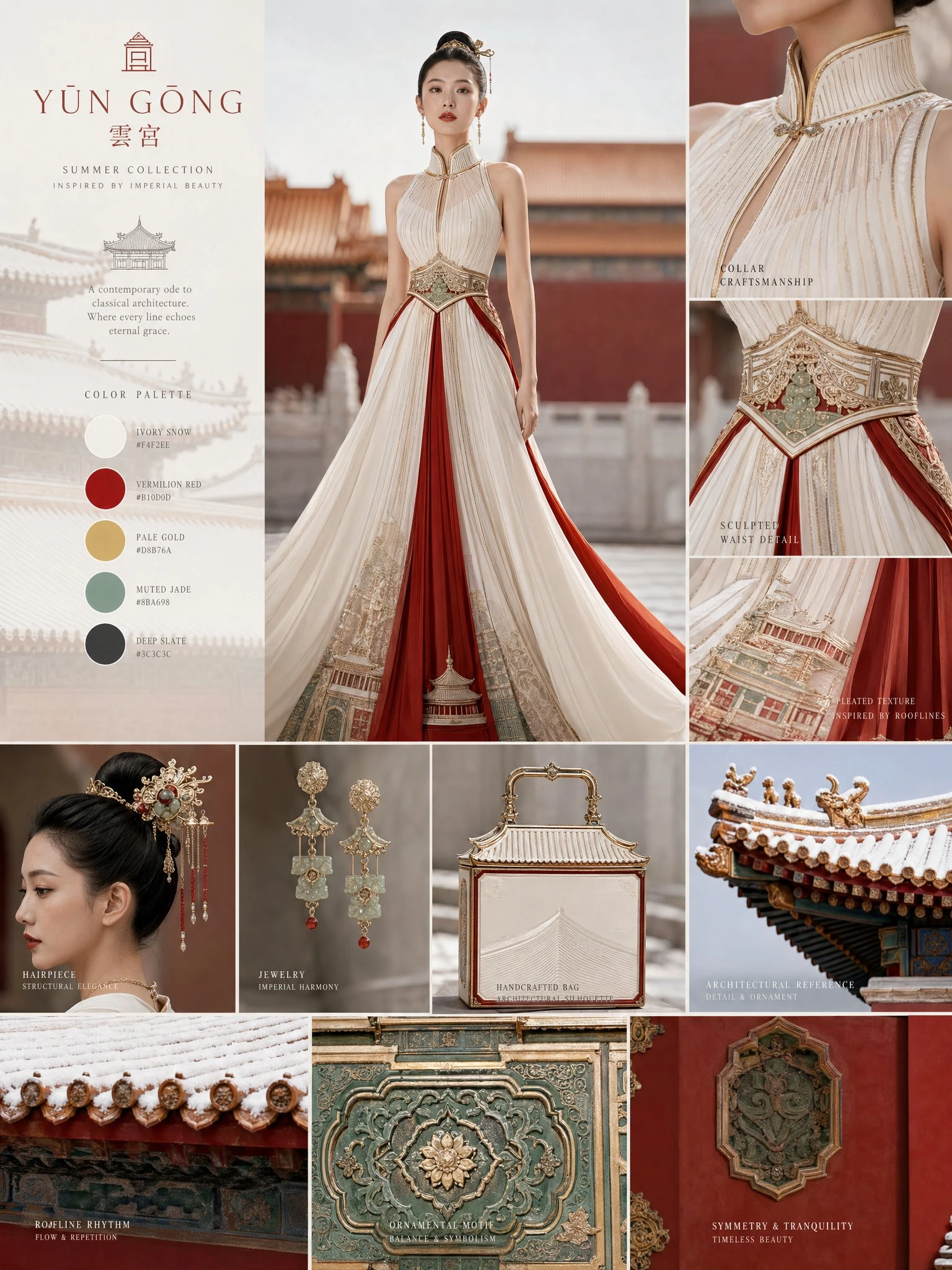 fashion editorial concept board of summer dress