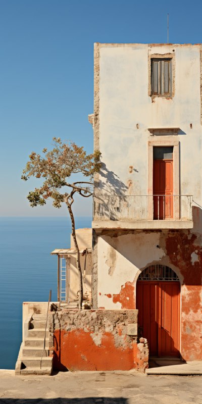 Minimalist Drone View of Sicily Polaroid Photography