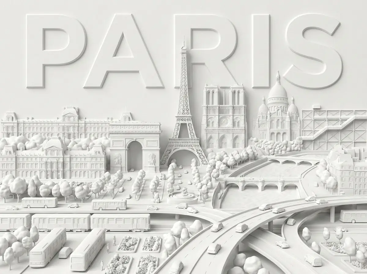 Bas-relief poster of Paris