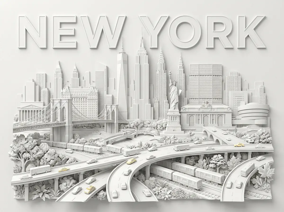 Bas-relief poster of New York