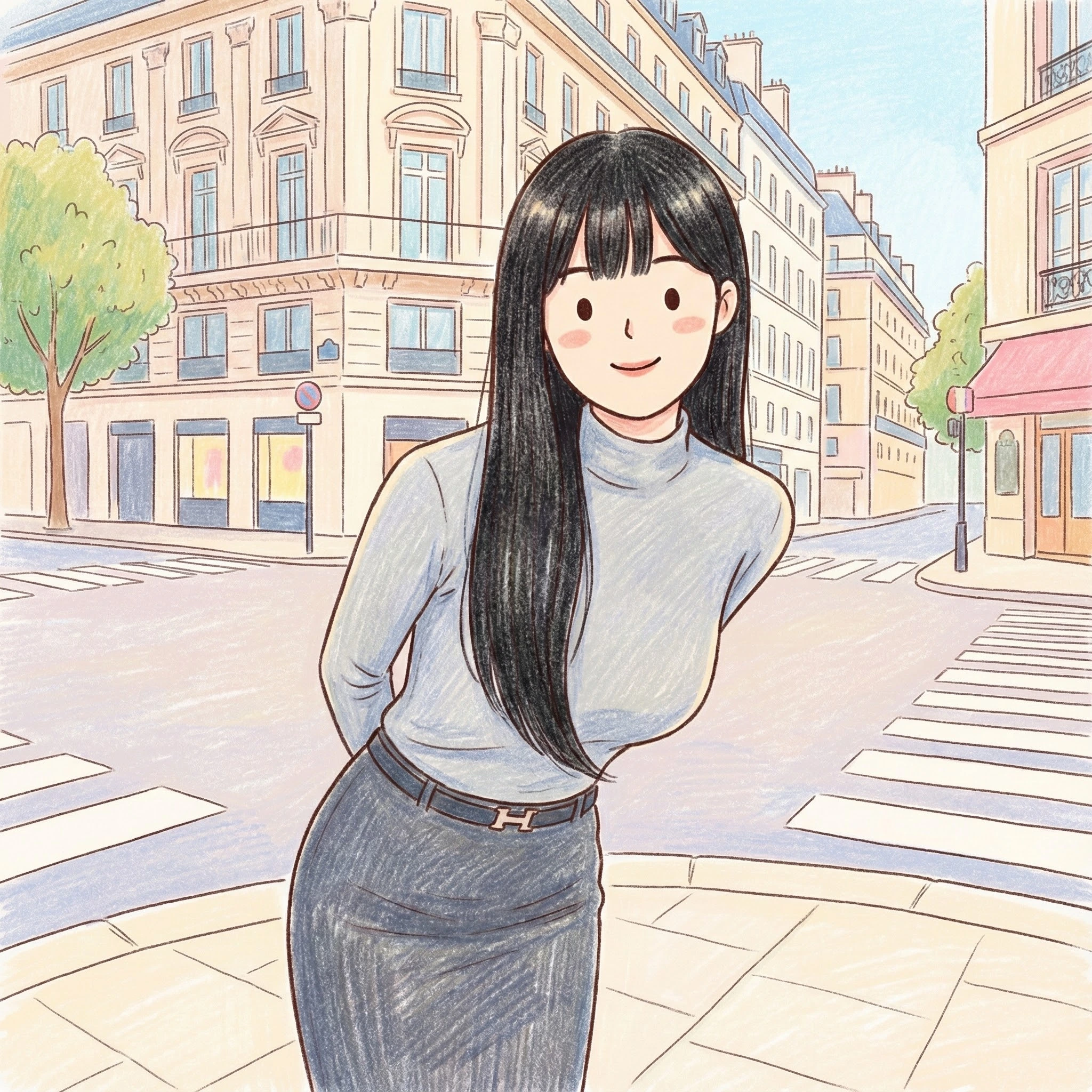 Cozy children strorybook illustration of portrait