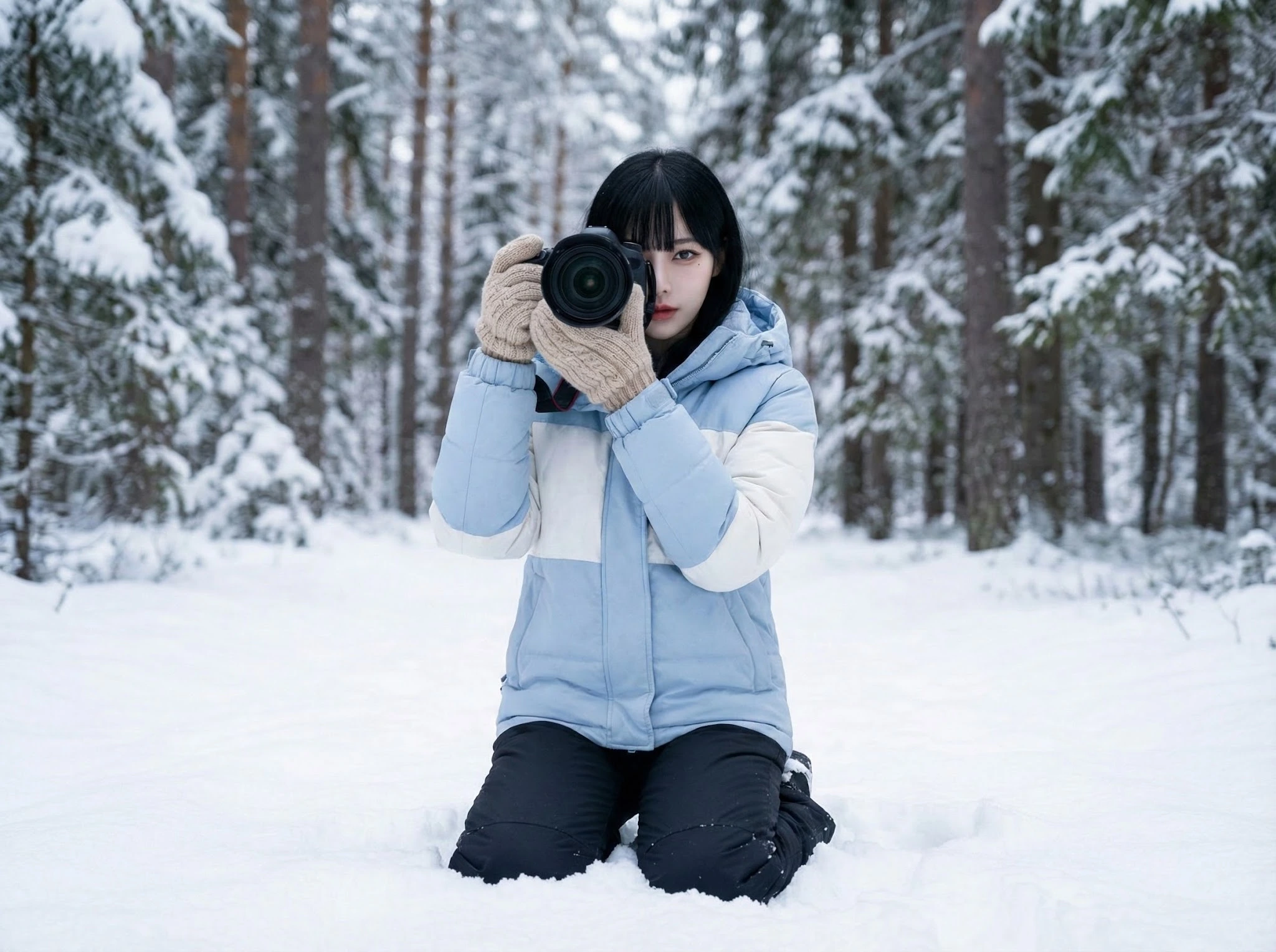 women is photographing