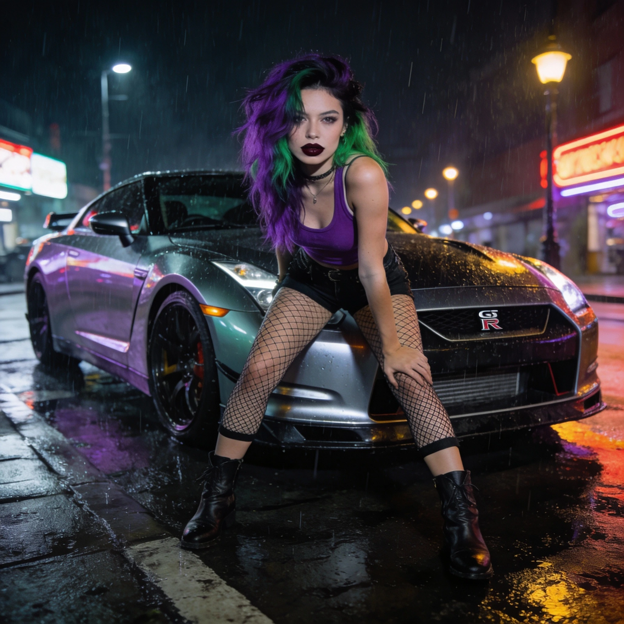 Rock girl leans on GTR