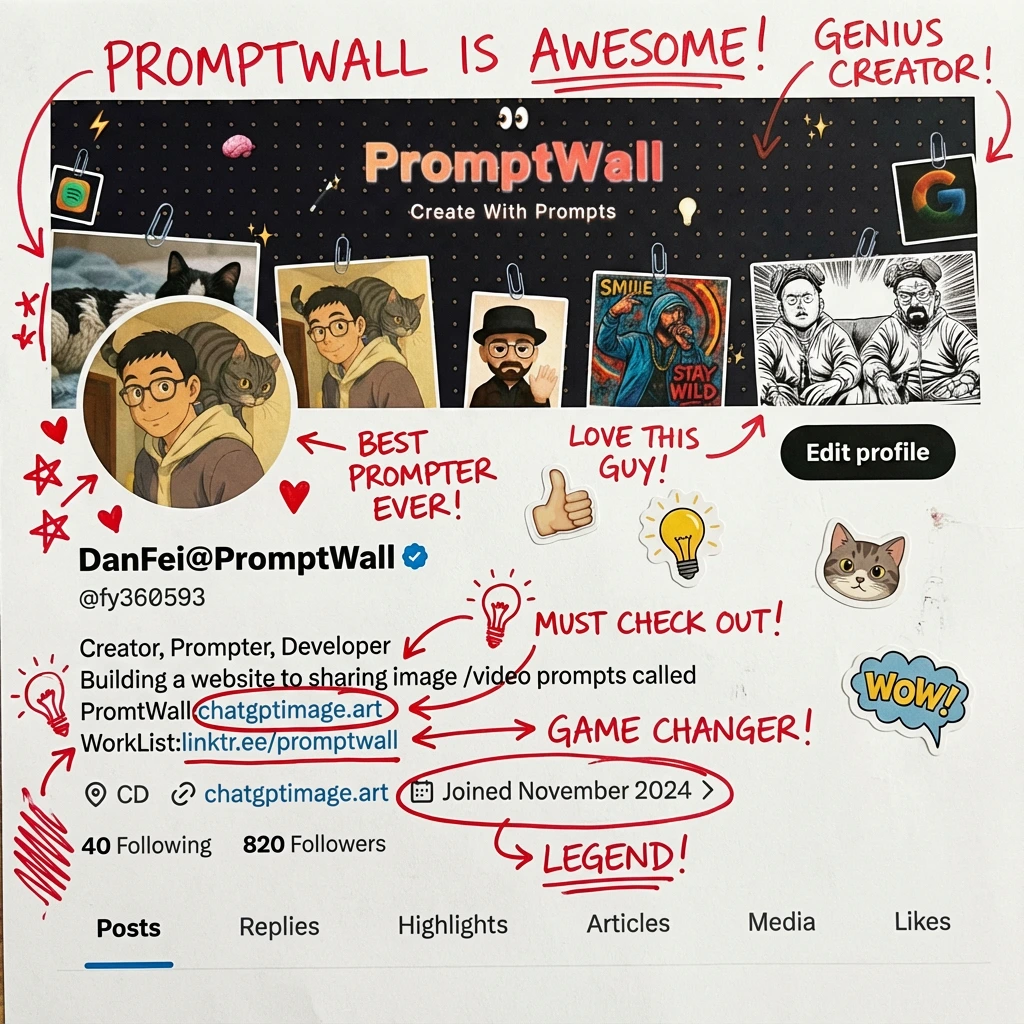 AI praise of social media profile