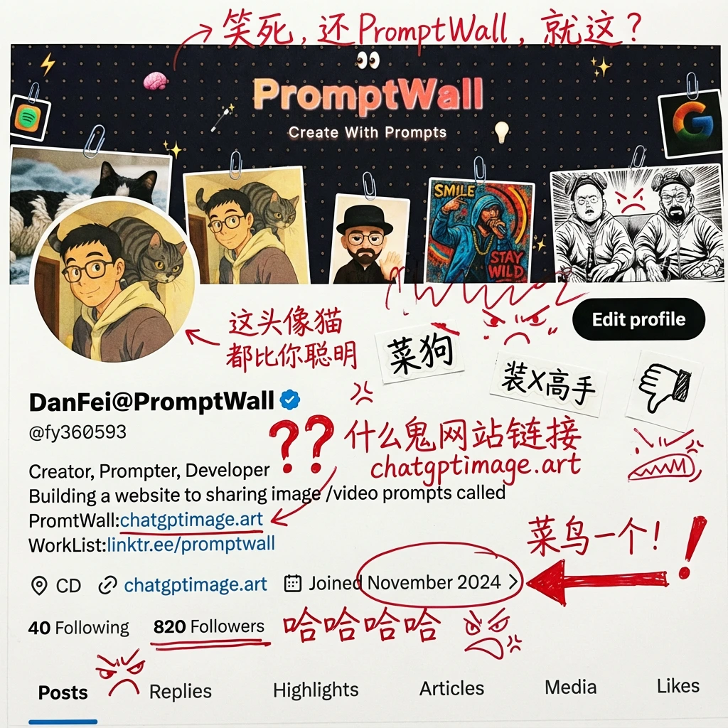 Roaster of social media profile in Chinese