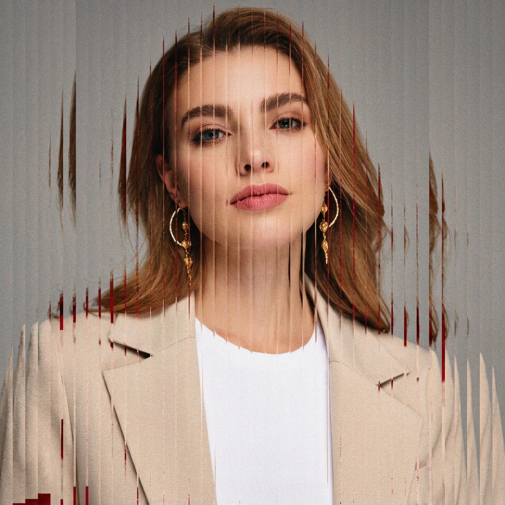 vertical slice glitch effect