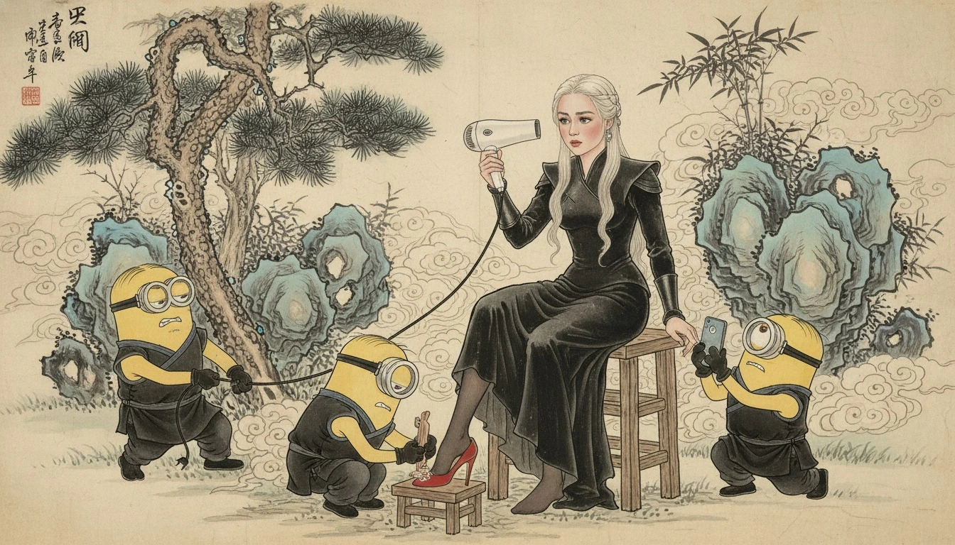 Nano banana- Chinese ink game of throne