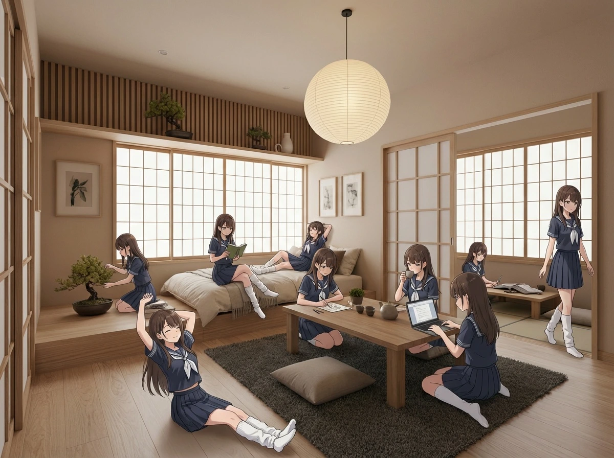 Nano banana pro-Anime Character full of room
