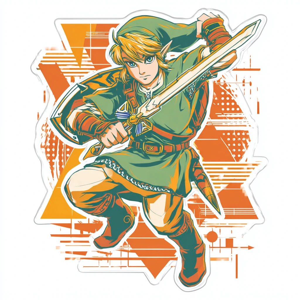 Sticker design of link from Zelda