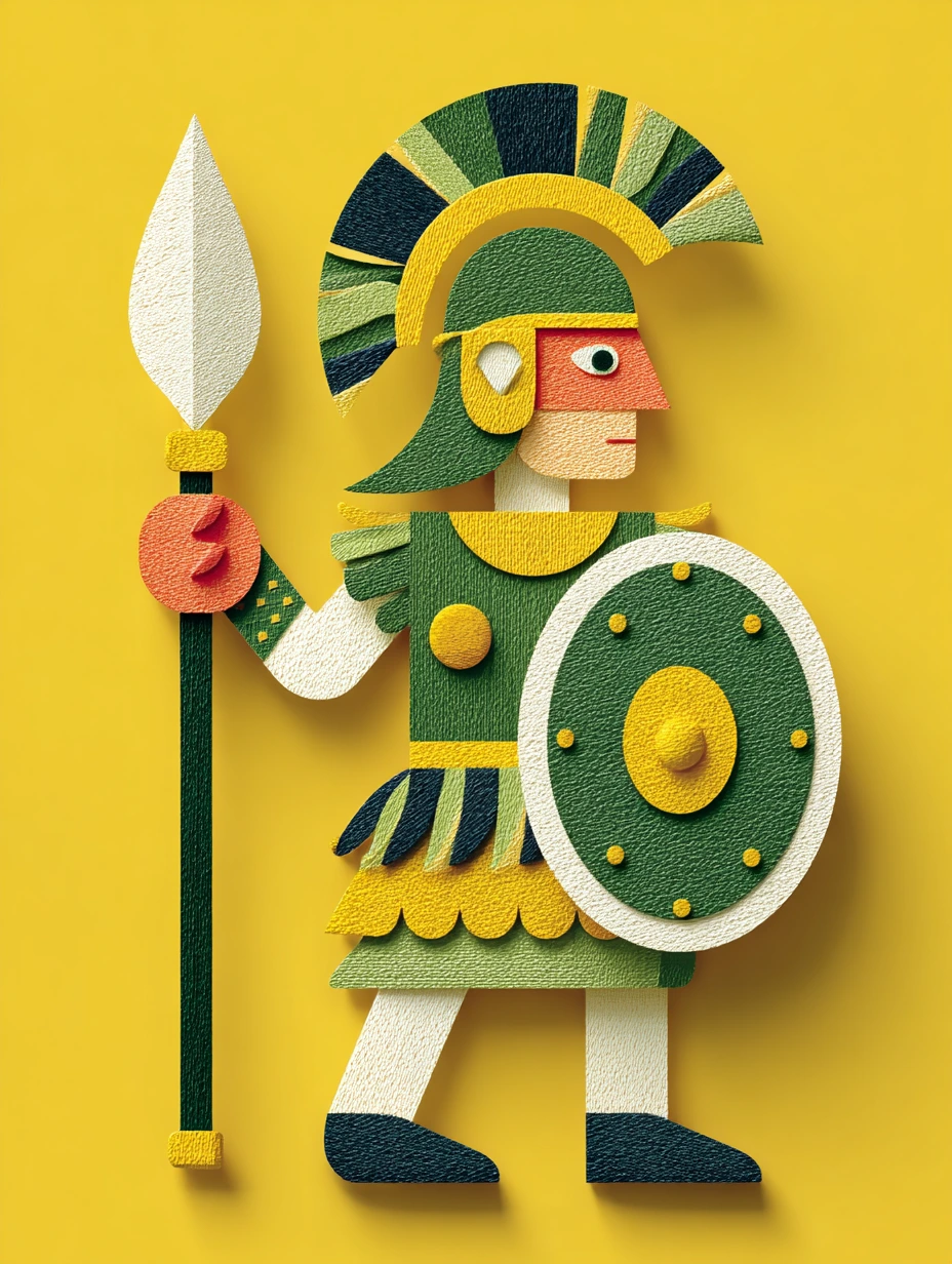 Paper cut out of roman soilder