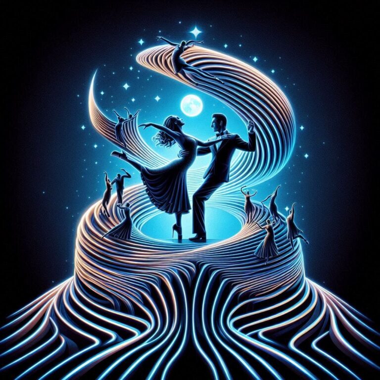 Mandelbrot Optical Illusion Tango With Neon Lights