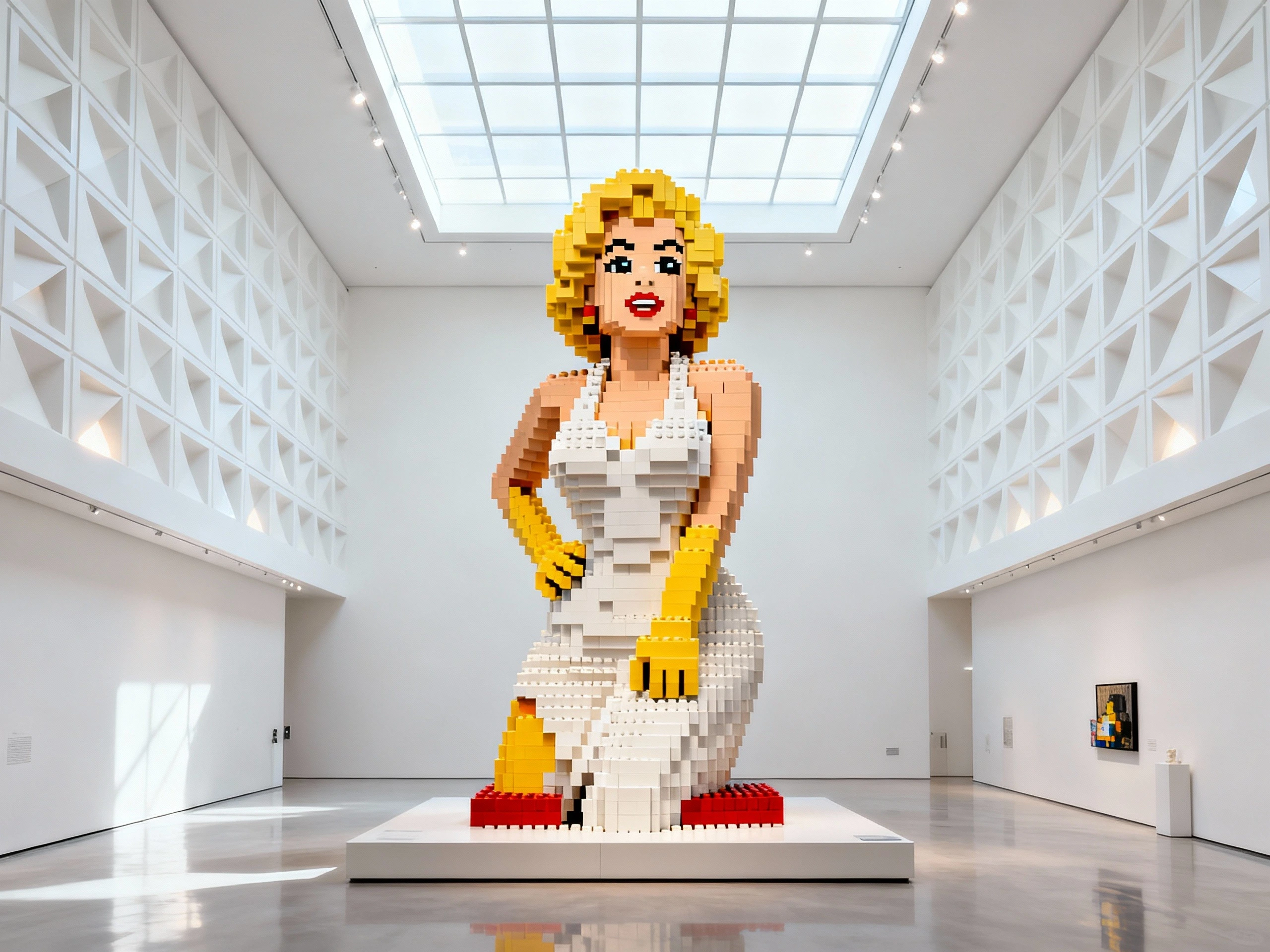Giant lego of Marilyn Monroe