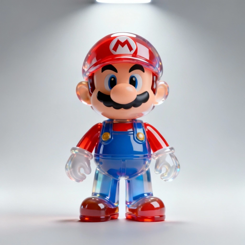 3D  glossy translucent Mario