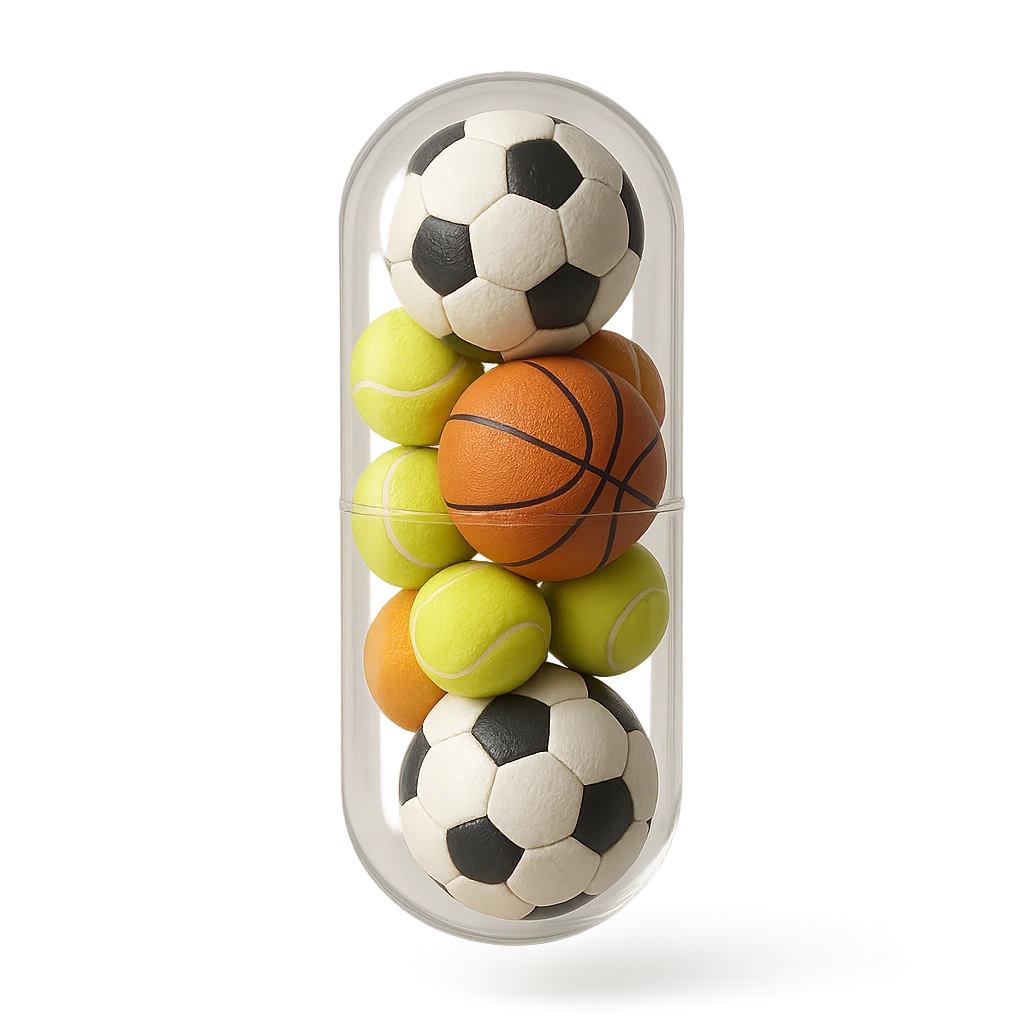 Transparent glass capsule with different balls