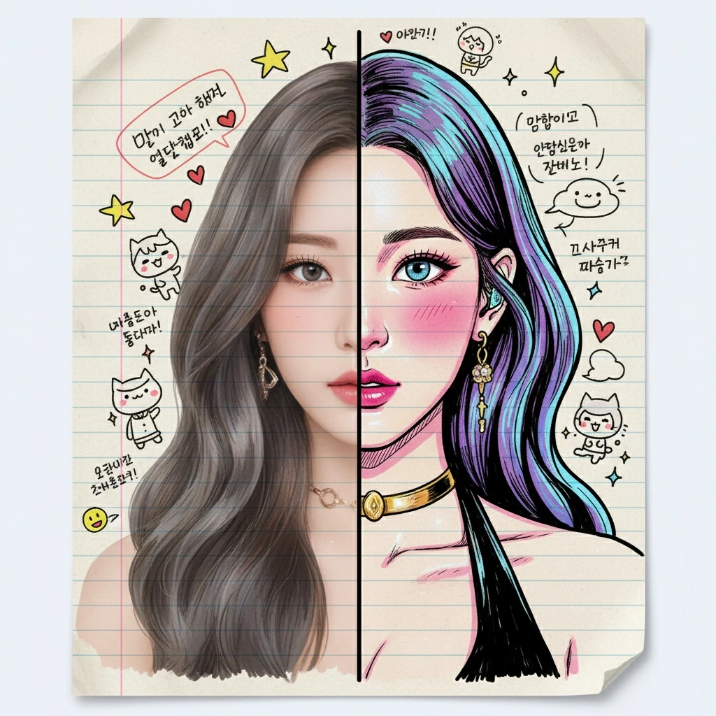 A vibrant real-and-comic fusion portrait