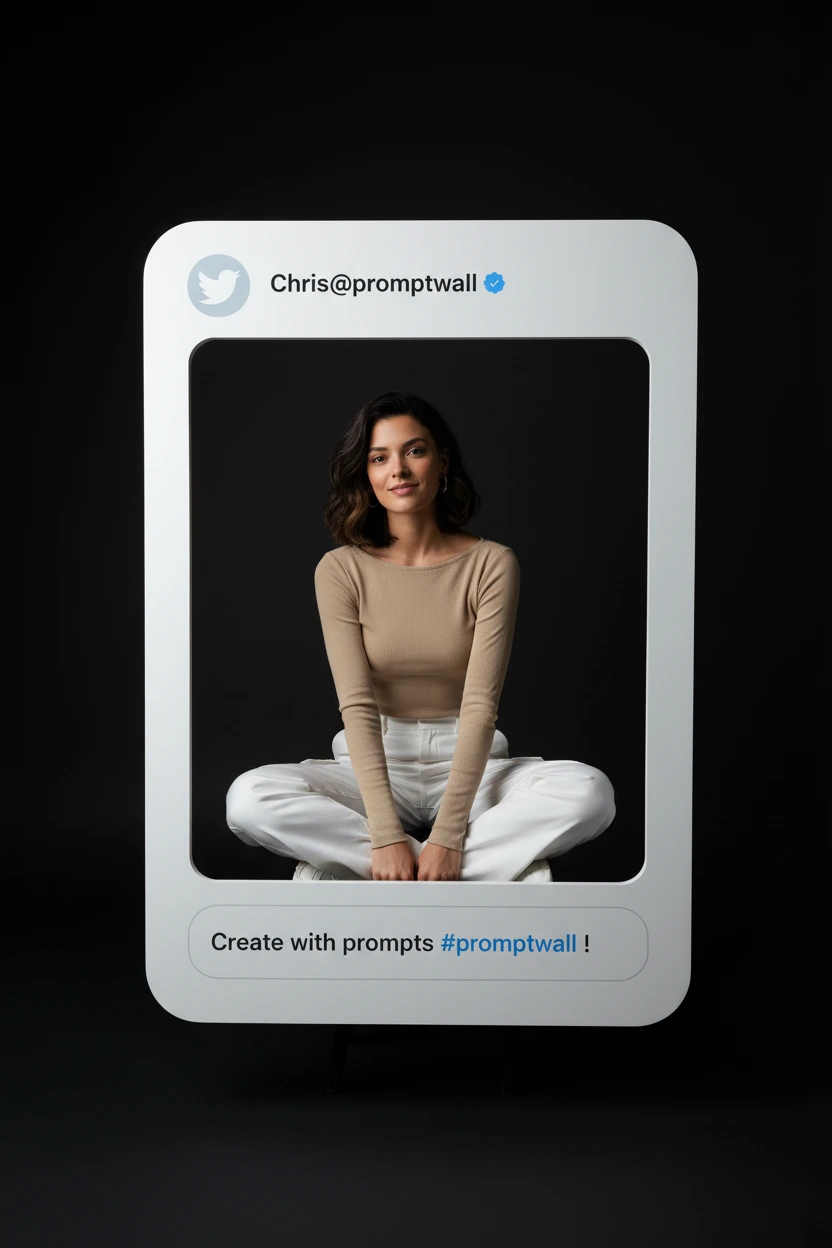 Social media frame cutout portrait of Twitter