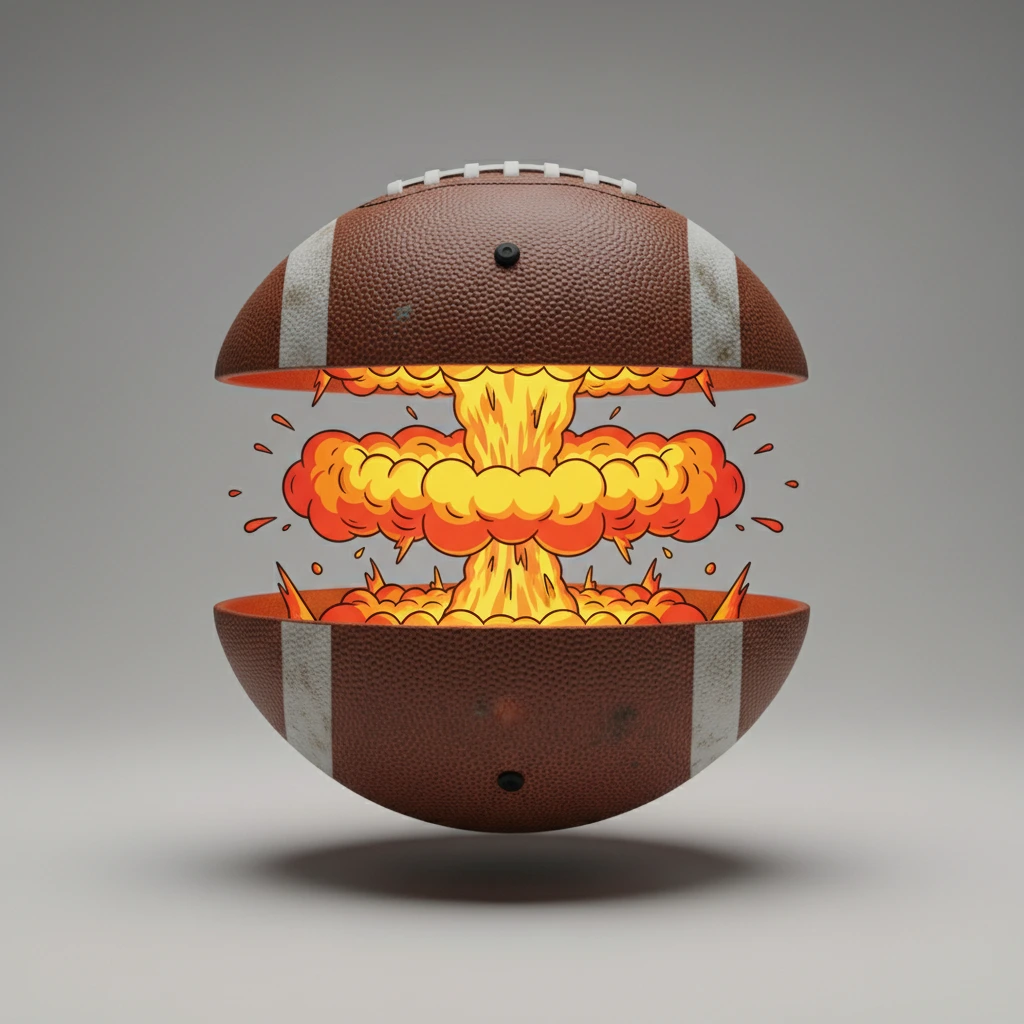 Football with nuclear explosion effect