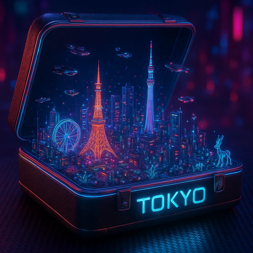 cyberpunk miniature world of Tokyo