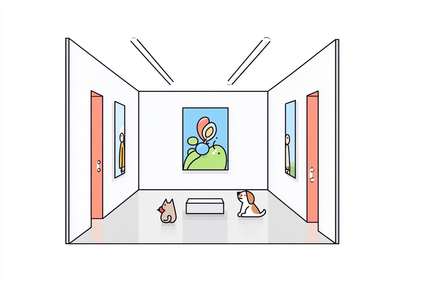 Minimalist cat and dog illustration
