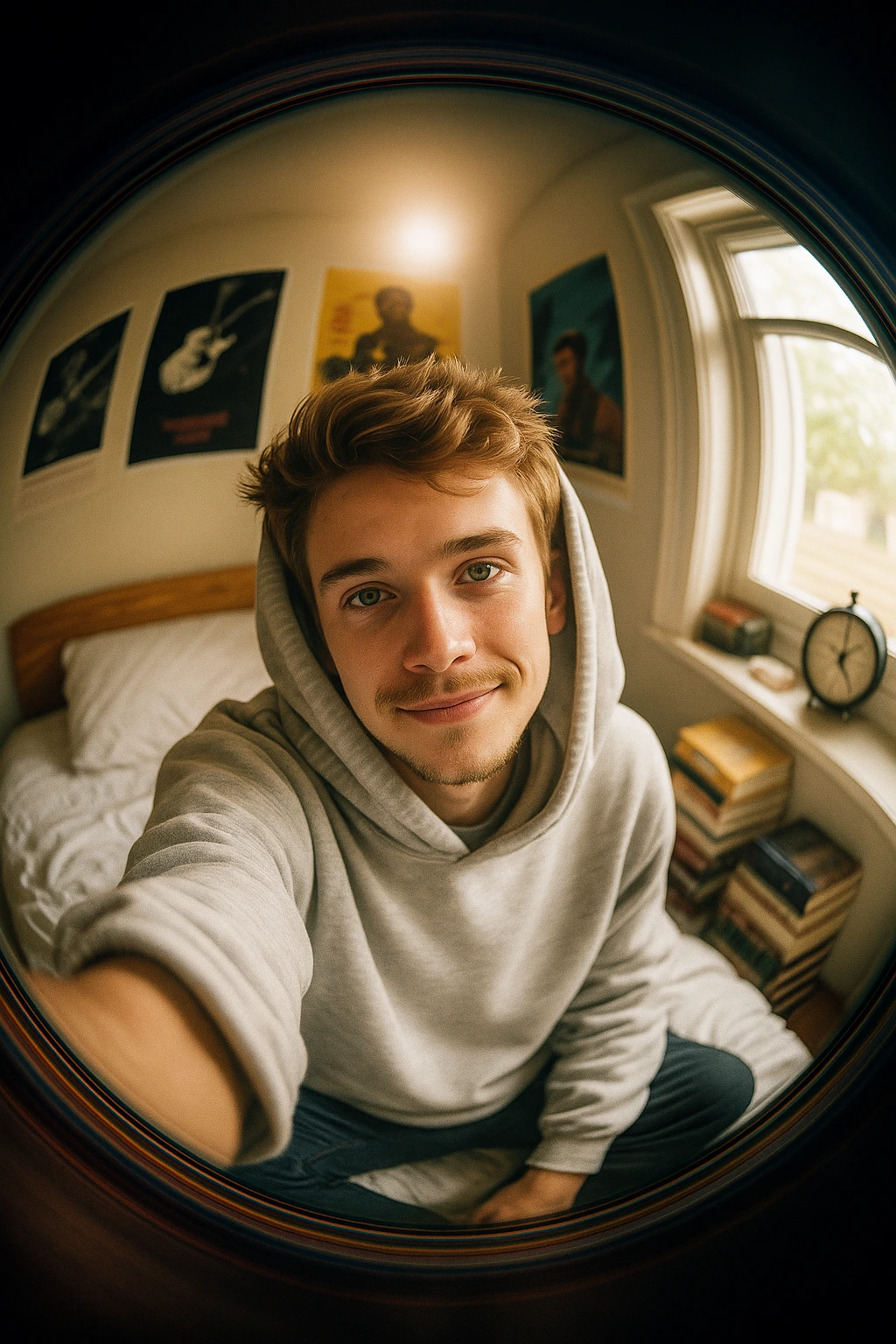 Fisheye lens effect of selfie