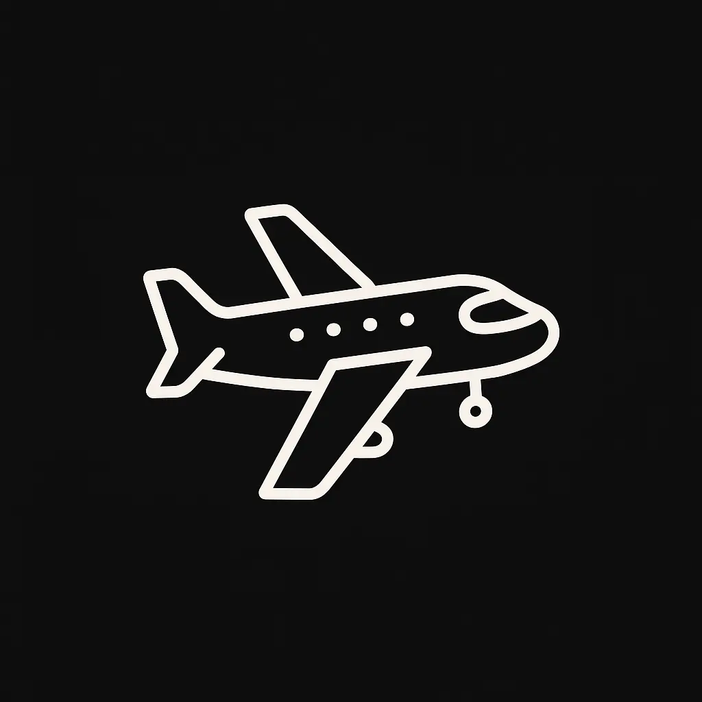 Line art icon of plane