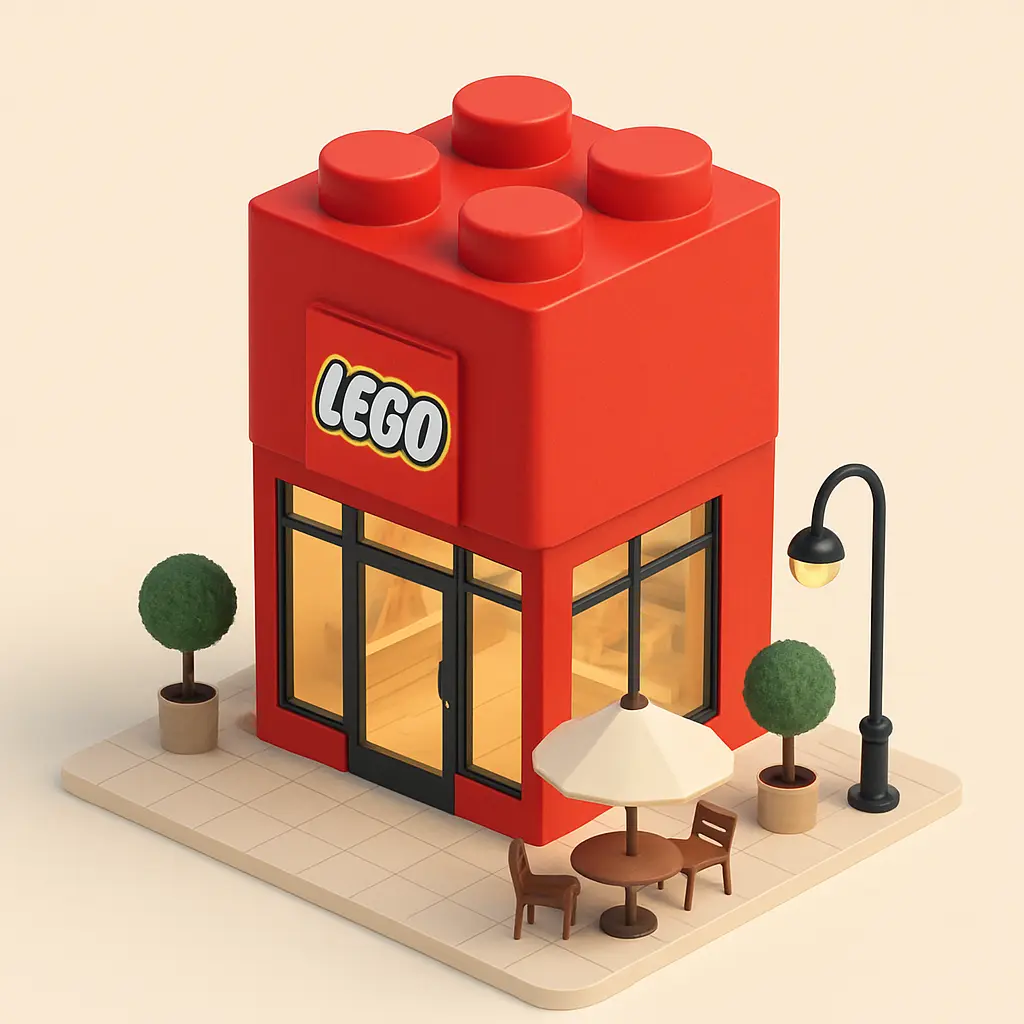 3D isometric miniature lego store