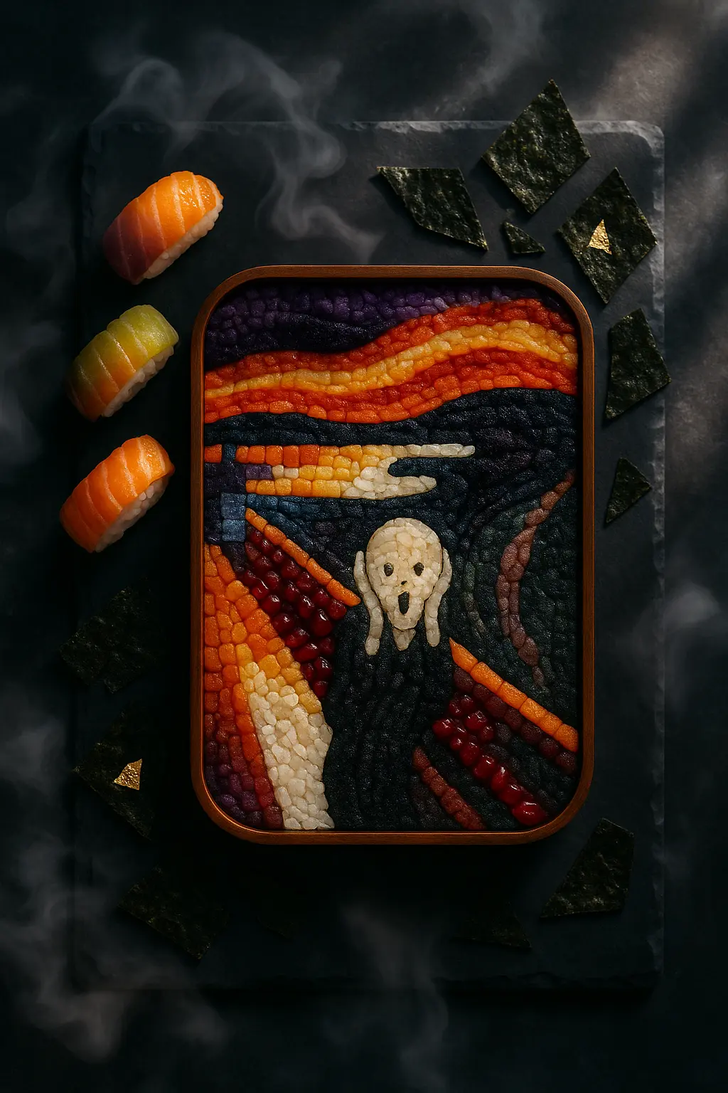 Pixel bento box of the scream