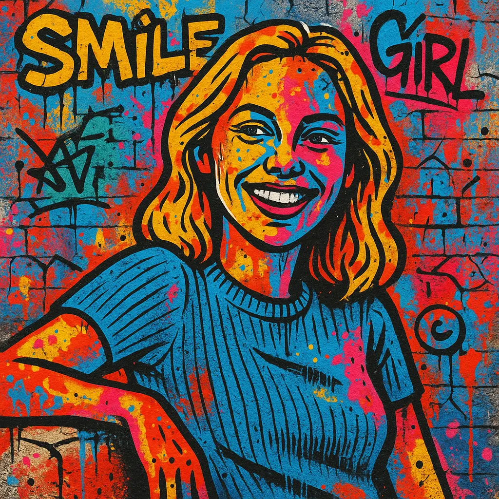 Street graffiti style of women portrait