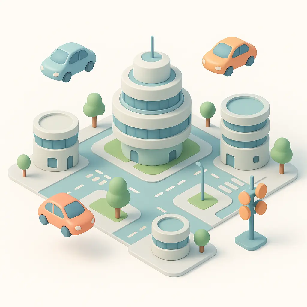 3D illustration of smart city