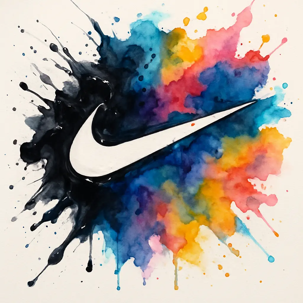Splash ink style nike logo