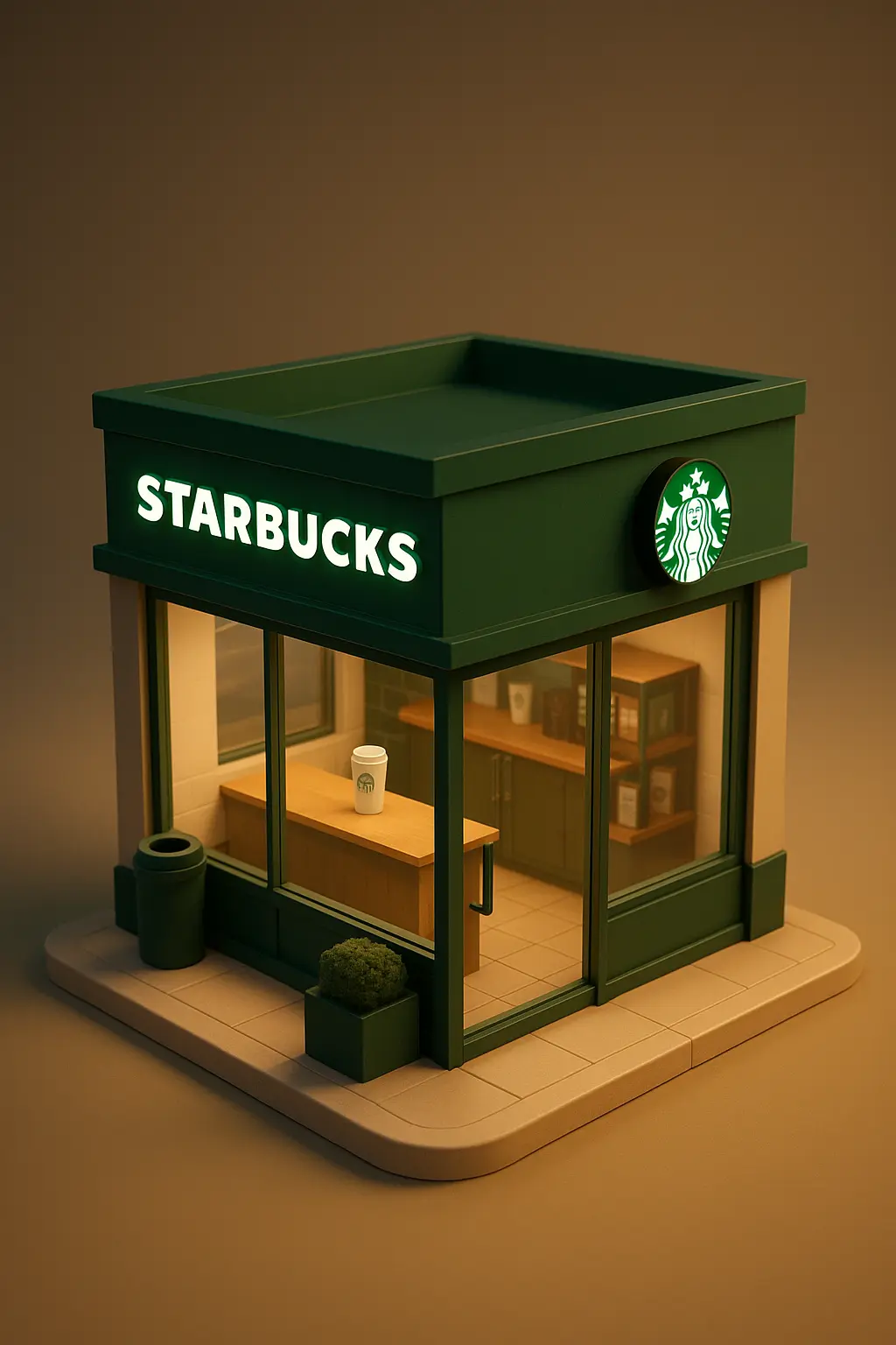 Miniature store of starbucks