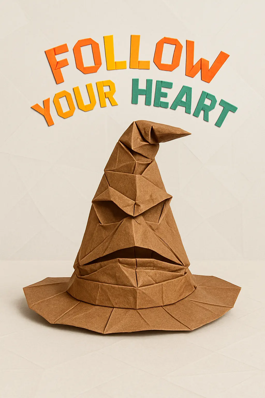 Paper origami sorting hat in Harry Potter