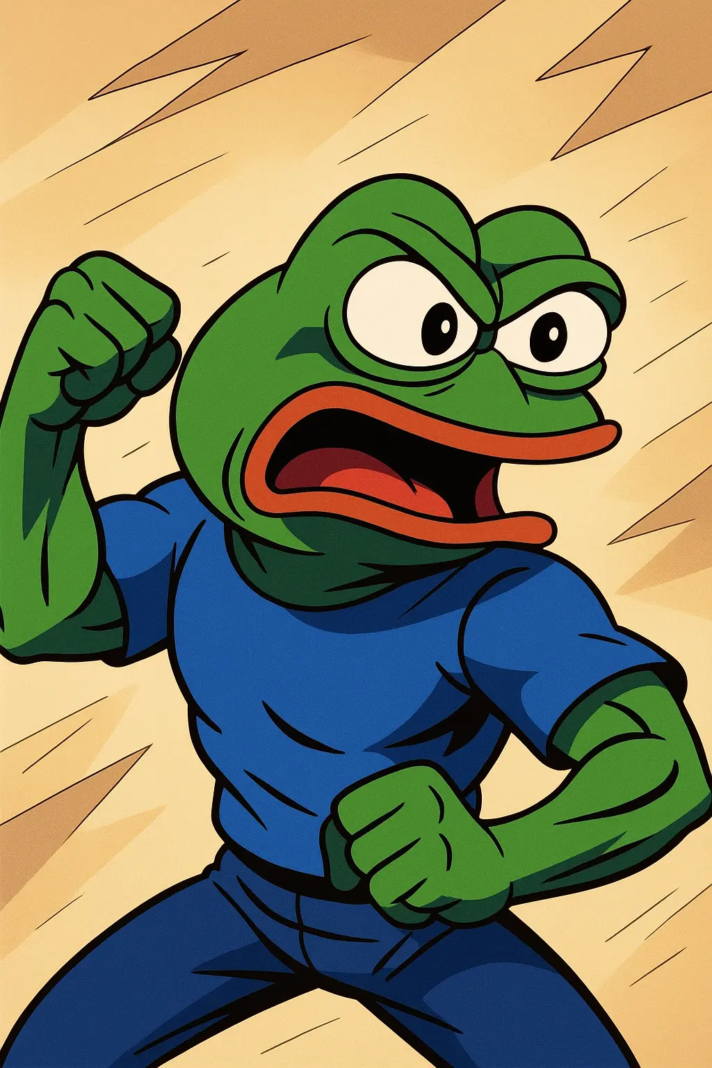 90s cartoon style of pepe meme