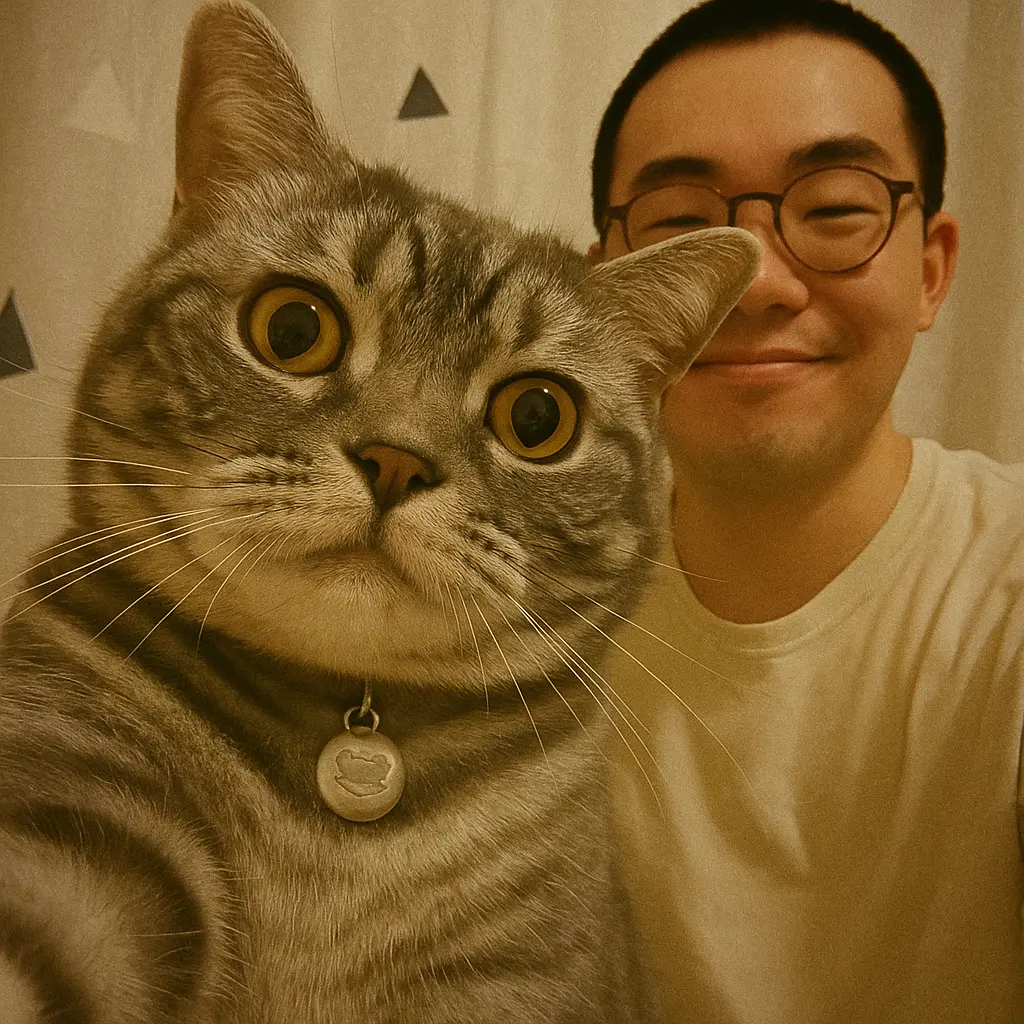Funny pet selfie with man