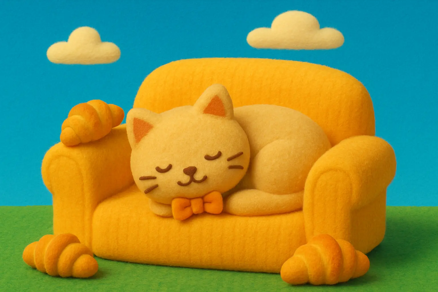 Felt-Like Texture Cat