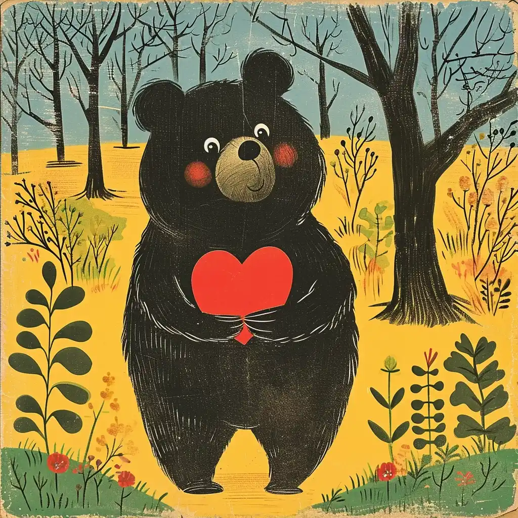 Retro Bear Heart