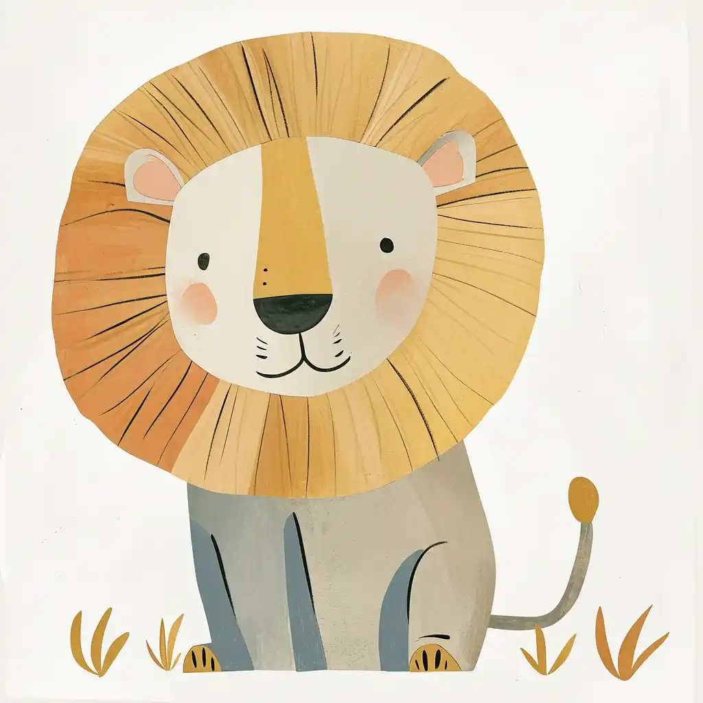 Kawaii Lion Clipart Organic Collaboration