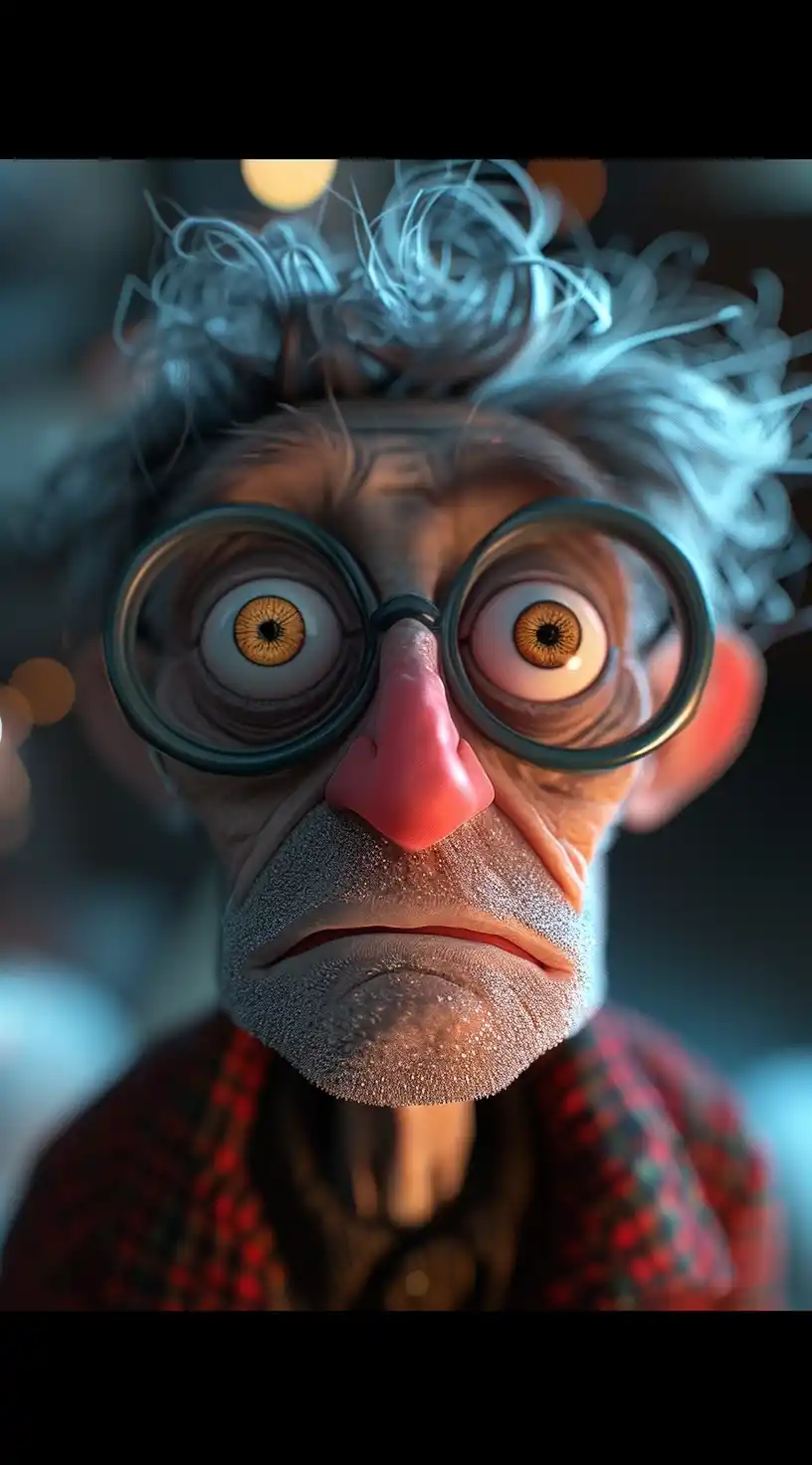 Realistic Cartoon Character in Room