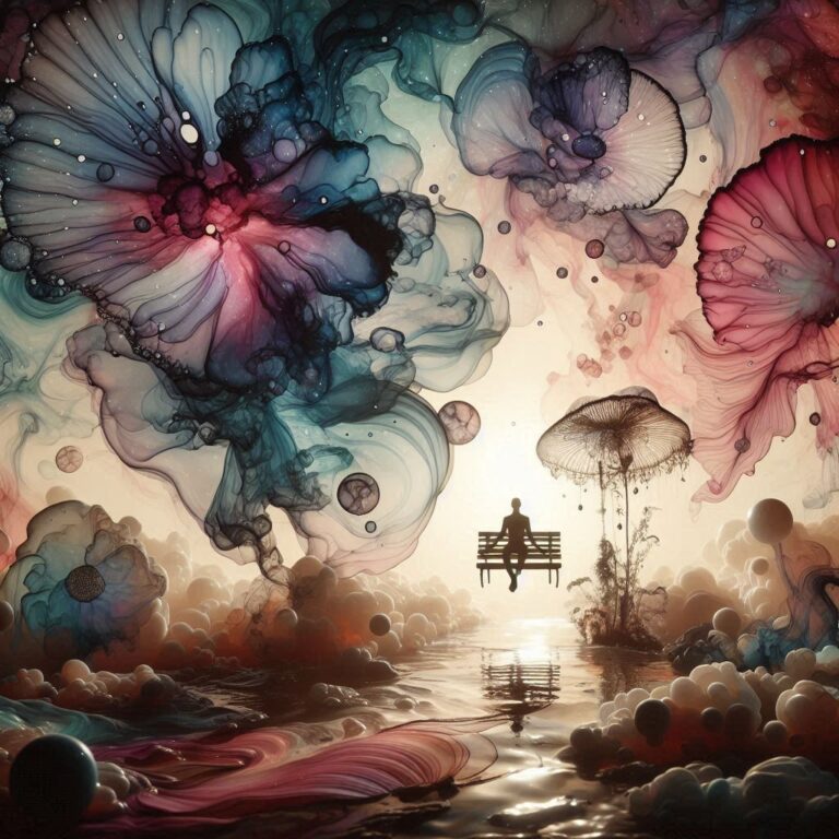 Ethereal Dream Visit Alcohol Ink Fantasy Scene