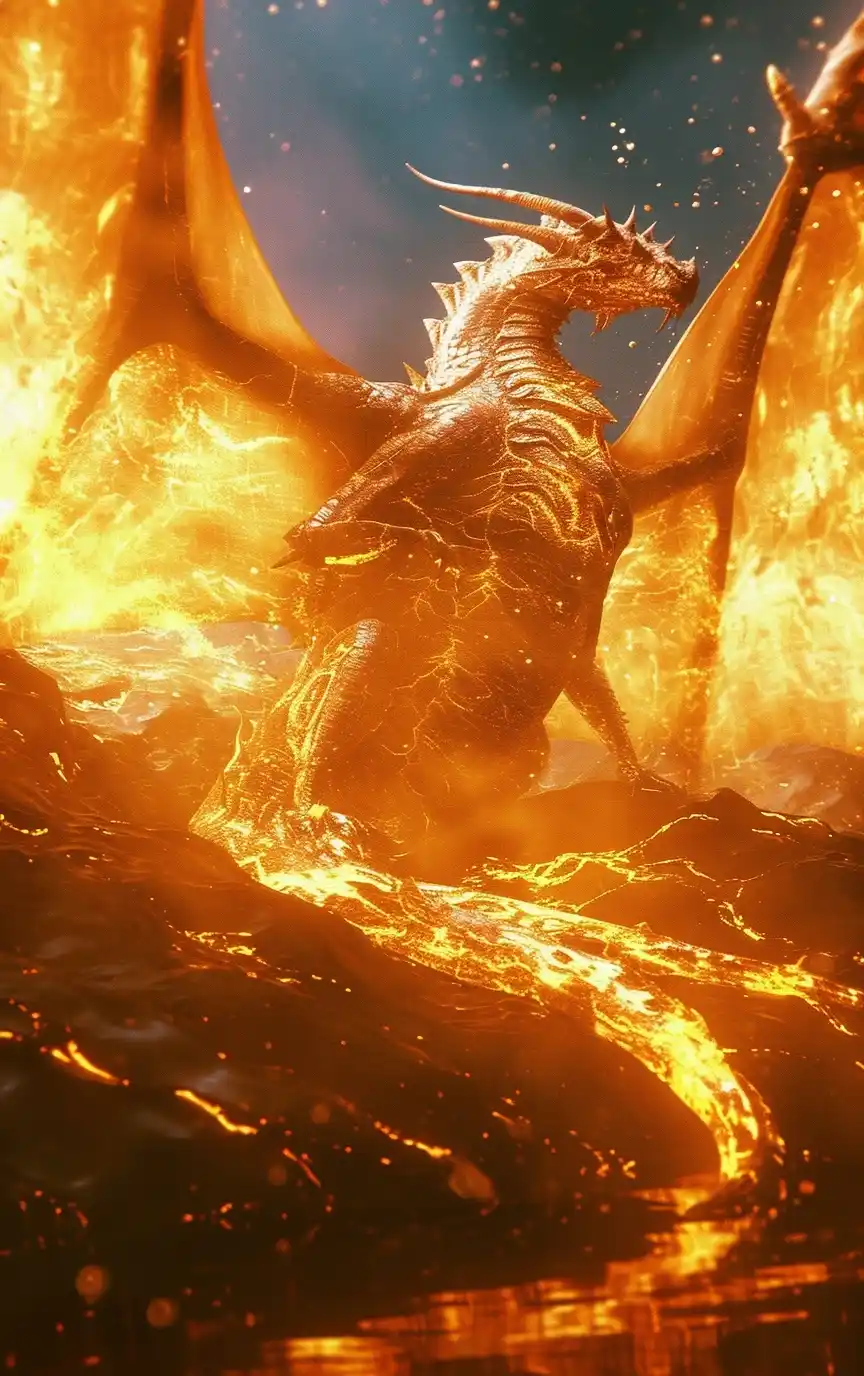 Hyper-Realistic Pop-Art Fusion Golden Dragon