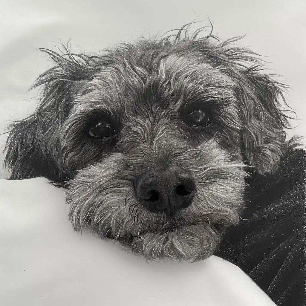 Pencil Terripoo Portrait